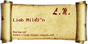 Lieb Milán névjegykártya